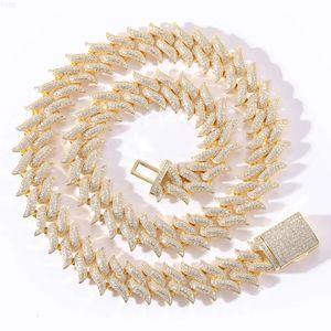 Hip-hop White Gold Yellow Plated Cuban Chain Rapper Party Style Jewelry Iced Out Vvs Moissanite Necklaces