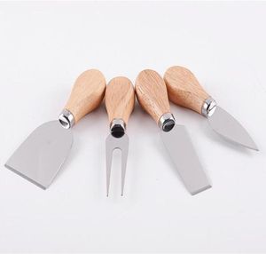 4pcsset Käse Nützliche Werkzeuge Set Eiche Griff Messer Fork Schaufel Kit TANSS zum Schneiden von Backschalkenbrettsets 0153256885