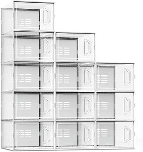 Storage Boxes Bins SEE Spring X-Large shoe box suitable for size 11 transparent plastic stackable manager used wardrobes space saving sports shoes Q240506