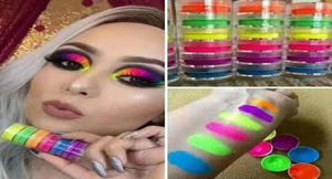 Evenção em pó maquiagem de 6 policores de neon shadow cening beleution olhos cosméticos novos pó olhos maquiagem 6pcs kit diy uil arte em pó 4337084