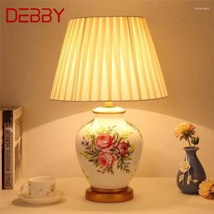 Bordslampor Debby Contemporary Ceramics Lamp American Style Living Room Bedroom Bedside Desk Light El Engineering Decorative
