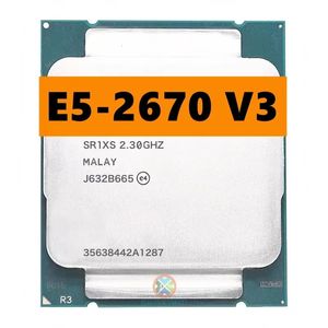 Xeon CPU: s officiella version E5-2670V3 SR1XS X99 2.30GHz 30M 12-kärnor E5 2670 E5-2670 V3 LGA2011-3 Processor E5 2670V3 CPU 240410