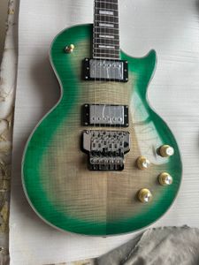 In stock chitarra elettrica personalizzata con tremolo bridge verde acero bur 240430