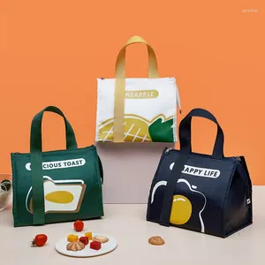 Sacos de armazenamento bento bolsa de sacola chique de desenho térmico de desenho animado