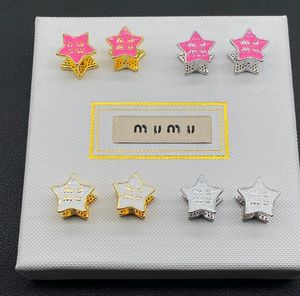 Fashion Two-sided Star Letter Designer Earrings Stud Romantic M Brand Earrings Lovers Gift Bijoux aretes orecchini for Women Girl Jewelry Accessories