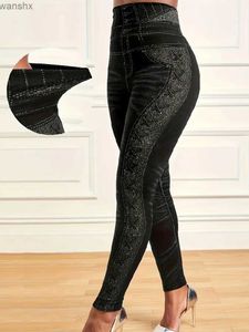 Frauenhose Capris Womens Plus Size 1xl-5xl hoch wartete enge Hosen Anti-Denim-Jeans lässige Unterhose und Pantsl240429