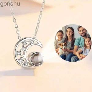 Pendant Necklaces Customized Project Photo Necklace Fashion Moon Pendant Necklace Womens Necklace Simple Jewelry GiftsWX