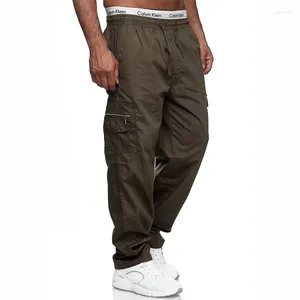 Men's Pants Cargo Relaxed Fit Sport Jogger Sweatpants 2024 Loose Drawstring Outdoor Fashion Multiple Pockets Trousers