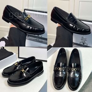 Siyah Loafers Ayakkabı Kadın Lüks Tasarımcı Loafers Ayakkabı Tek Ayakkabı Tek Ayakkabı Fasulyesi Ayakkabı Buzağı Deri Yapım Sıradan Ayakkabı