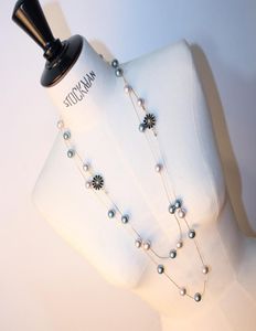 Projektant mody luksusowy klasyczny styl elegancki kwiat Pearl łańcuch długi SWEAT Daszynk dla kobiety7689991