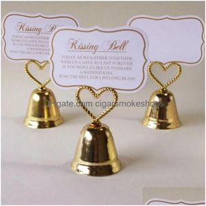 Other Event & Party Supplies Kissing Bell Sier Gold Place Card Holder/Po Holder Wedding Table Decoration Drop Delivery Home Garden Fes Dhy16