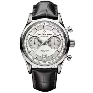 Carl F Bucherer Watch Marley Dragon Flyback Chronograf Gri Mavi Kadran Üst Deri Kayış Kuvars Men30264i Erkekler Saatleri