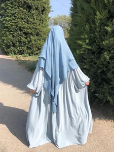 Długi Khimar Ramdan Eid muzułmanin długi hidżab kobiety Khimars jubha islamskie ubrania hidżabs muulman modlitewne odzież 240528