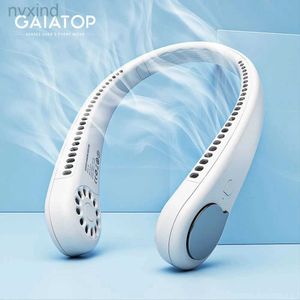 المعجبين الكهربائي GaiatoP Portable Neck Fan Mini Wireless Electric Fansless USB قابلة لإعادة الشحن مروحة تبريد رياضية للسفر الرياضي في الهواء الطلق D240429