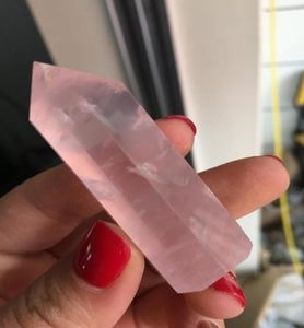 selling 35 g 100 Natural rose quartz crystal wand pink quartz crystal point POINT HEALING crystals8421762