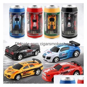 Party Favor Creative Coke Can Mini Car RC Cars Collection Radio Styrda Hines på fjärrkontrollleksakerna för pojkar Kids Gift Drop D Dhake