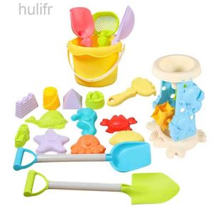 Sand Play Water Fun Kids Beach Toys Cute Fun 19PCS Travel Beach Toys Cartoon Ocean Theme Sand Molds Summer Toy Rake Shovel Beach Bucket For Outdoor d240429