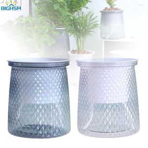 Vases Double Layer Self Watering Plant Pot Transparent Plastic Flower Vase Automatic Lazy Potted Hydroponic Flowerpot Decor