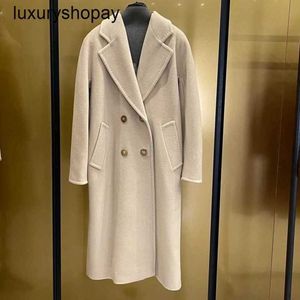 Top Maxmaras Cashmere Coat 101801 Womens Coats Winer 2024 Autunnwinter 13 Serie a colori a doppia lana lunga a doppio petto di fascia alta