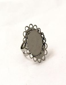 Jóias de bijas de jóias para localização de anel de anel artesanal ajuste de 18 mm de pedra de pedras preciosas de 18 mm em espaços em branco de tamanho ajustável Base anel de anel Oval ID 28949768087