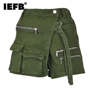 IEFB Niche Cargo Pocket Design Denim Shorts Mens Loose High Weist Menwear Systlish Male Clothing Fashion Trend 240428