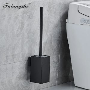 Set Siyah Tuvalet Fırçası Tutucu Duvara Monte Banyo Temizleme Fırçası Paslanmaz Çelik Tuvalet Fırçaları Temizlik için Depolama WB8705