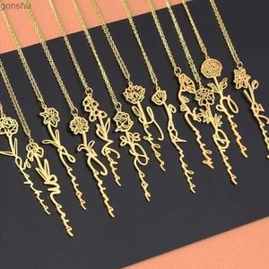 Collane a ciondolo collana di luna personalizzata Nome in acciaio inossidabile inossidabile Nome a ciondolo personalizzato Personalizzato GiftWX di compleanno da donna