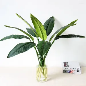 Decorative Flowers 2pcs Simulated Plant Leaf Flower Arrangement Landing Art PU Tropical Paradise Bird Banana Wedding Party Accessories