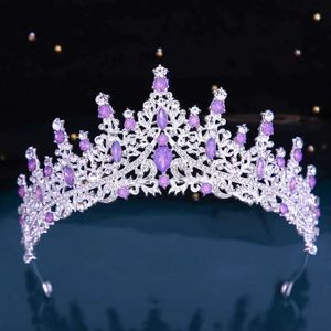 Tiaras Elegant Opal Crystal Crown Hair Accessories Tiara For Women Party Luxury White Rhinestone Bridal Crown New Hair Jewelry