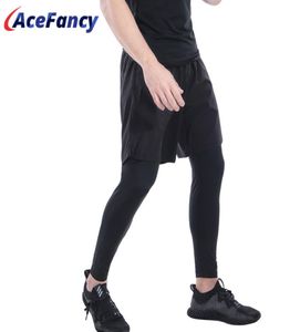 Running Pants Men Shorts and Leggings 2in1 Sportswear Sports Gym Fitness Sport Traning Sportwear för 716047508110