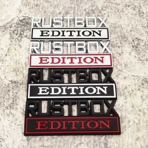 Украшение вечеринки 1PC Rustbox Edition Car Sticker для Auto Truck 3D Badge Emblem Emblem Accessories 8x3 см. Оптовые