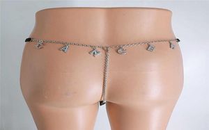 Corrente da cintura Aço inoxidável Sexy Carta personalizada Jóias corporais para meninas valentina039