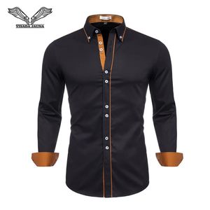 Mens Long Sleeve Shirt Klä upp professionell vit Slim Fit Solid Color Men Business 240419