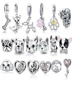 925 Sterling Silver a Dog 039s Story Poodle cucciolo di perle bulldog francese Fit Bisaer Charms Argento 925 Bracciale originale 2201996546