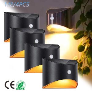 Dekorationer LED Solar Light Outdoor Motion Sensor Wall Lights Waterproof Garden Wall Lamp Solar Power Lighting Decorative Wall Stapp