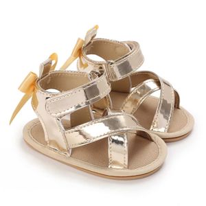 Sandały Sandały Baby Dziewczyna Pu Bow Toddler Sandals Sandały Sandały dla niemowląt Buty łóżka dla niemowląt Sandalsl2429