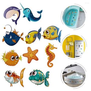 Tappetini da bagno 10 pezzi adesivi da bagno non slip bagno antico oceano anticrollino per bambini Applique Animal Decal doccia PVC Childo anticogano