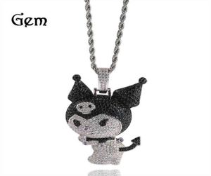 Gu Meng039s new zircon little devil Kuromi kulomi cartoon Pendant Necklace personalized versatile dign Necklace11942511898492