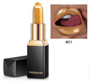 5 PCSLlot Glitter Lipstick Metaliczny wodoodporny długotrwały błyszcząca zmiana temperatury Kolor czerwony połysk Lipstick Batom5712230