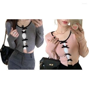 Camisetas femininas de manga comprida Pullover de pescoço moderno suéter confortável adequado para várias ocasiões