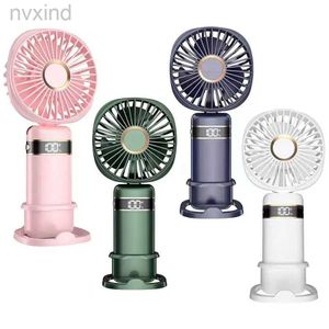 Electric Fans usb handheld small fan multifunction mute digital display rechargeable mini desktop folding electric fan d240429