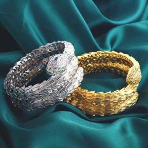 silver gold Luxury Snake women's open bangles bracelets designer mens jewelry high quality unisex Fashion Diamond Party Christmas Wedding gifts Birthday