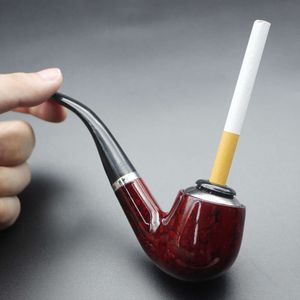 Измельченная сигарет с двумя целевыми трубными трубами табачная труба ручной работы ручной работы с аксессуарами и подарочной коробкой