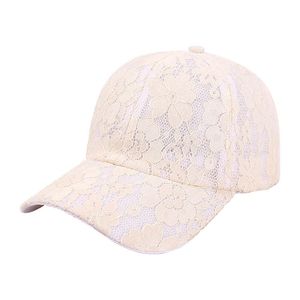 Adjustable Designer Women Hollow Lace Flower Baseball Cap Summer Breathable Mesh Sun Hat Floral Casual Girls Adjustable Caps