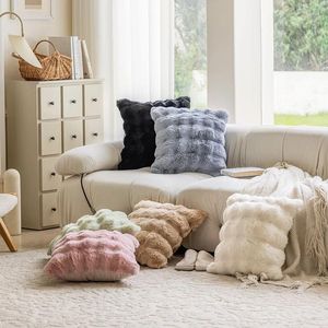 枕ノルディッククリームスタイルカバーソフトカラーソフトブラックグレーグリーンホワイト装飾枕ホームベッドソファ椅子枕ケース