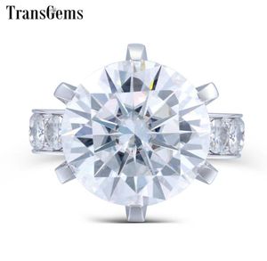 Transgems 10 karatlaboratorium odlad Moissanite diamantring 14K Vitt guld mode smycken ringar för kvinna bröllop engagemang smycken y8324639