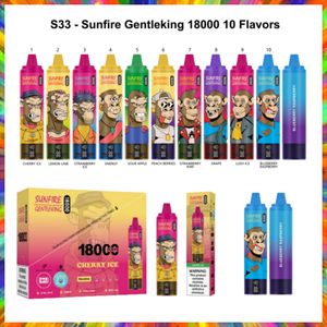 Wholesale Sunfire Disposable Vape 18000 Puffs Tornado Bar Digital Box Display Screen Customized Vape Factory Supply OEM/ODM 25ml Rechargeable 650mAh battery Puffs