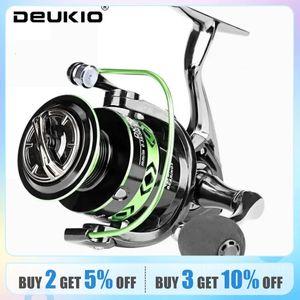 All-Metal Black Green Rybołówstwo słodkowodne wodę morską Podwójne użycie Max Drag 12kg Spinning Reel Rekoń Rybołówstwo karpiowe 240417