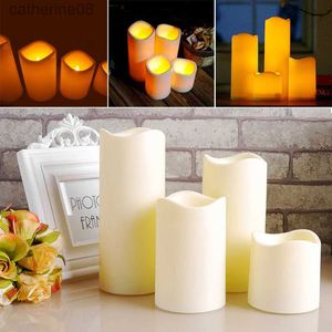 Candles 1pcs LED Candles For Decoration Cylindrical Flickering Flameless LED Electronic Candle Tea Light Wedding Birthday Decor Tealight d240429