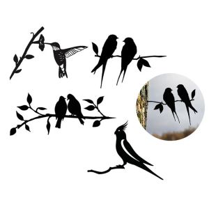 Decorations Garden Art Outdoor Garden Backyard Branch Metal Animal Decoration Gift Creative Simulation Animal Bird Ornament Garden Statues